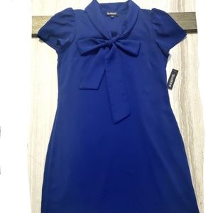 "Glamour" Bow Neck Cap Sleeve Dress(NWT)
